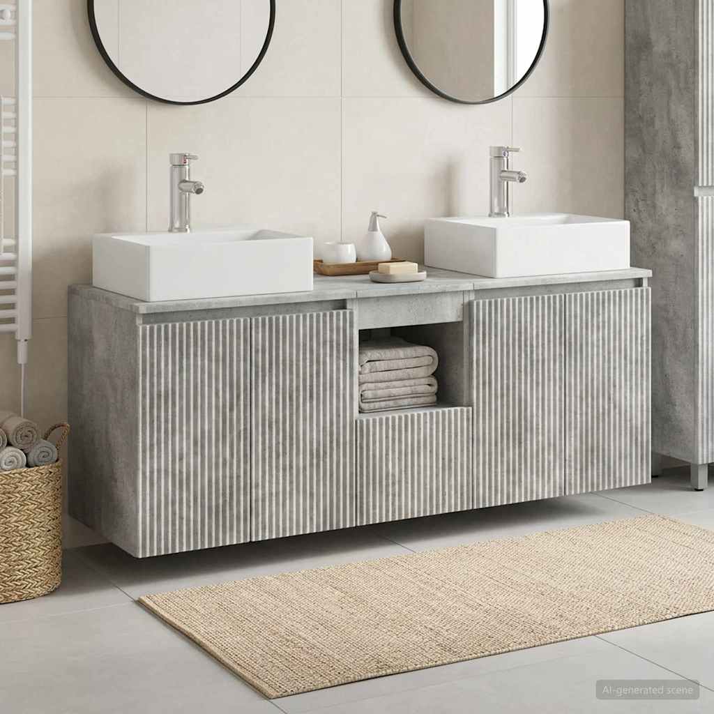 vidaXL Juego de Muebles de Baño 3 uds. Gris Hormigón