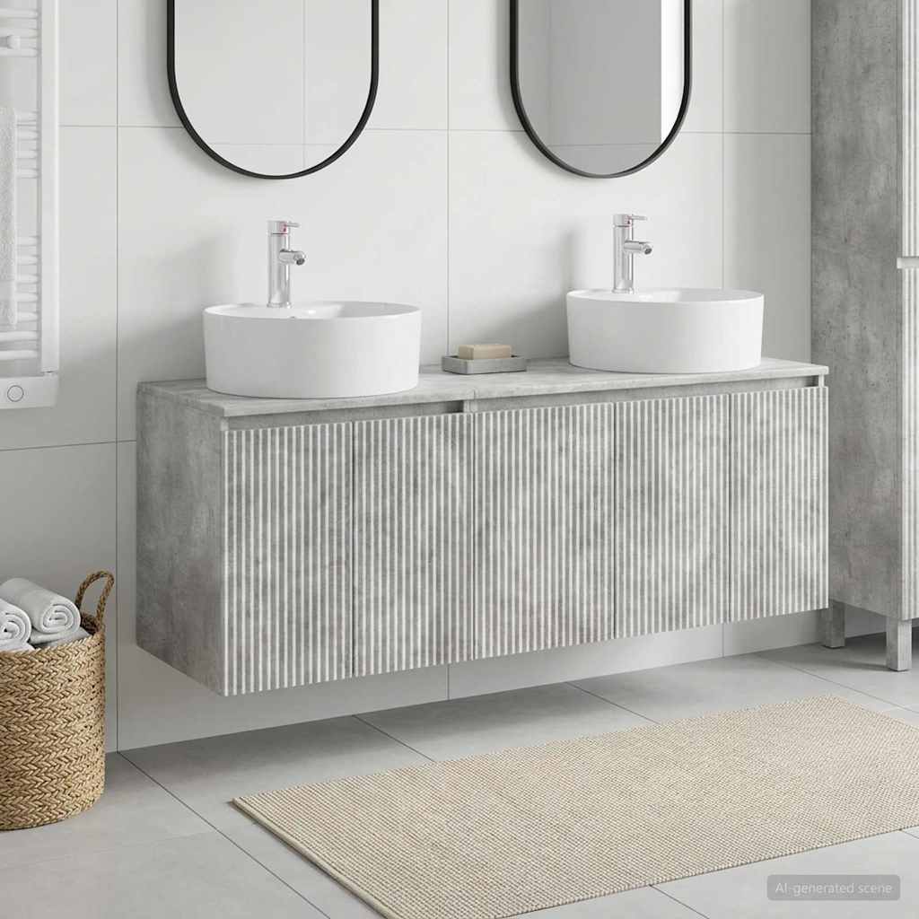 vidaXL Juego de Muebles de Baño 3 uds. Gris Hormigón