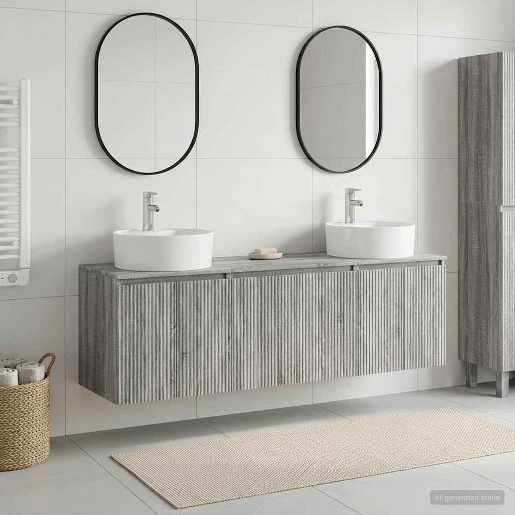 vidaXL Juego de Muebles de Baño 3 uds. Sonoma gris