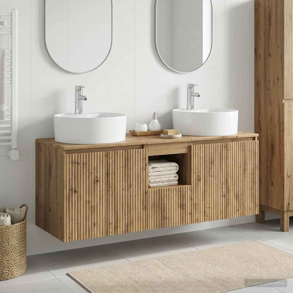 vidaXL Juego de Muebles de Baño 3 uds. Roble artisan
