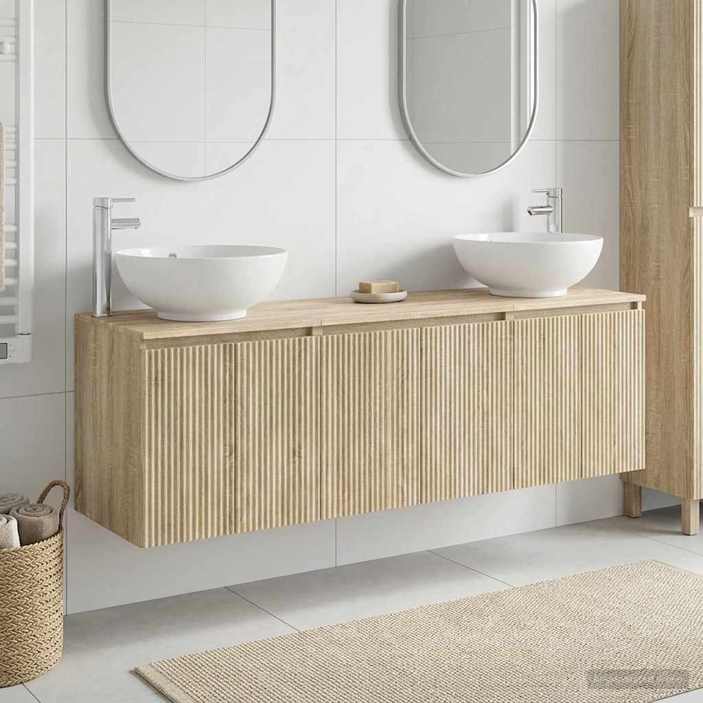vidaXL Juego de Muebles de Baño 3 uds. Roble Sonoma
