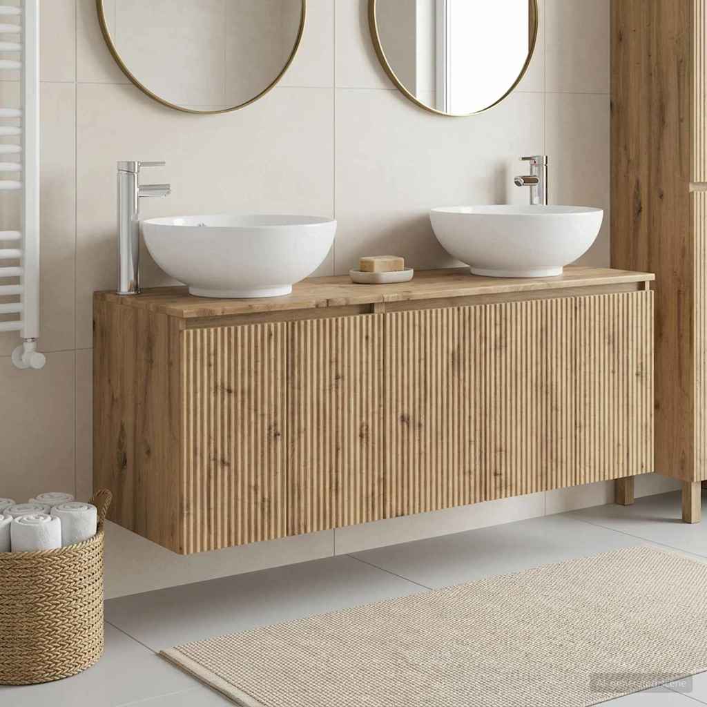 vidaXL Juego de Muebles de Baño 3 uds. Roble artisan