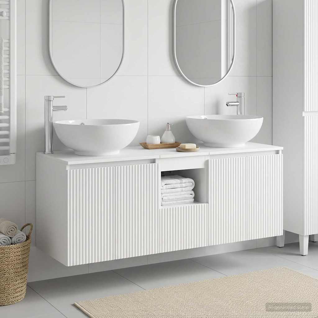 vidaXL Juego de Muebles de Baño 3 uds. Blanco 49,5 x 44,5 x 65 cm