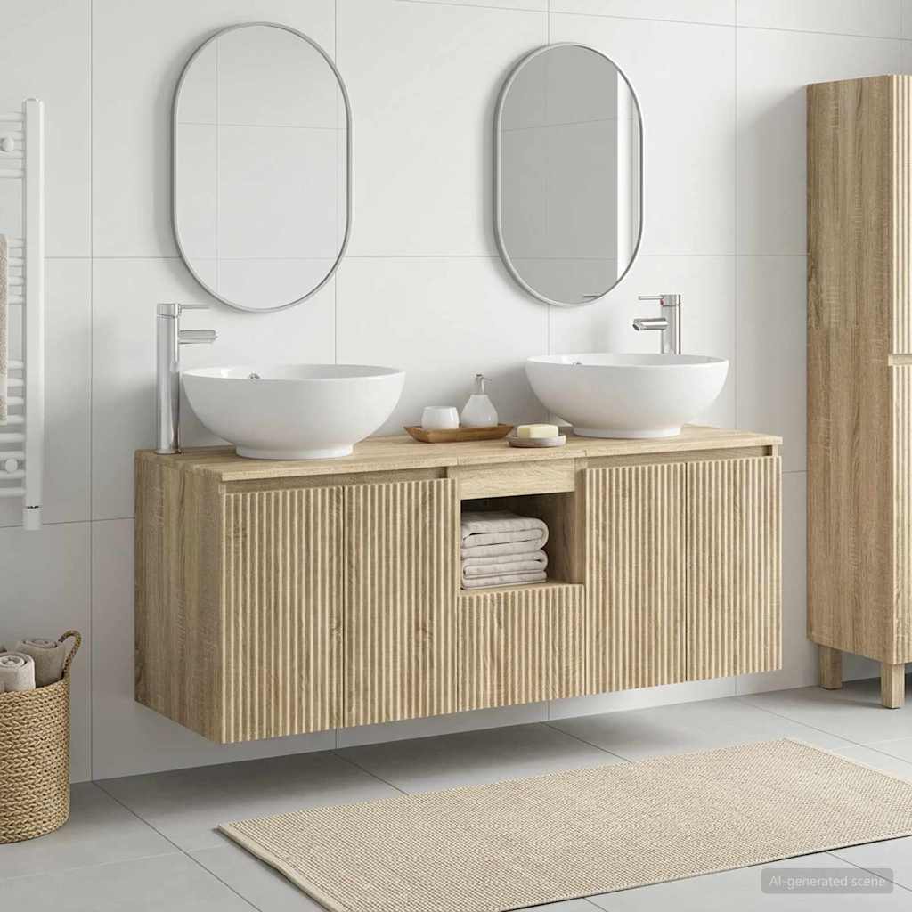 vidaXL Juego de Muebles de Baño 3 uds. Roble Sonoma