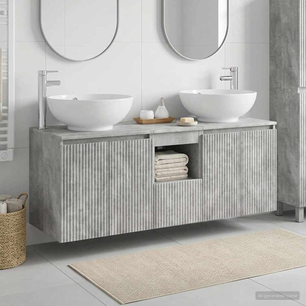 vidaXL Juego de Muebles de Baño 3 uds. Gris Hormigón