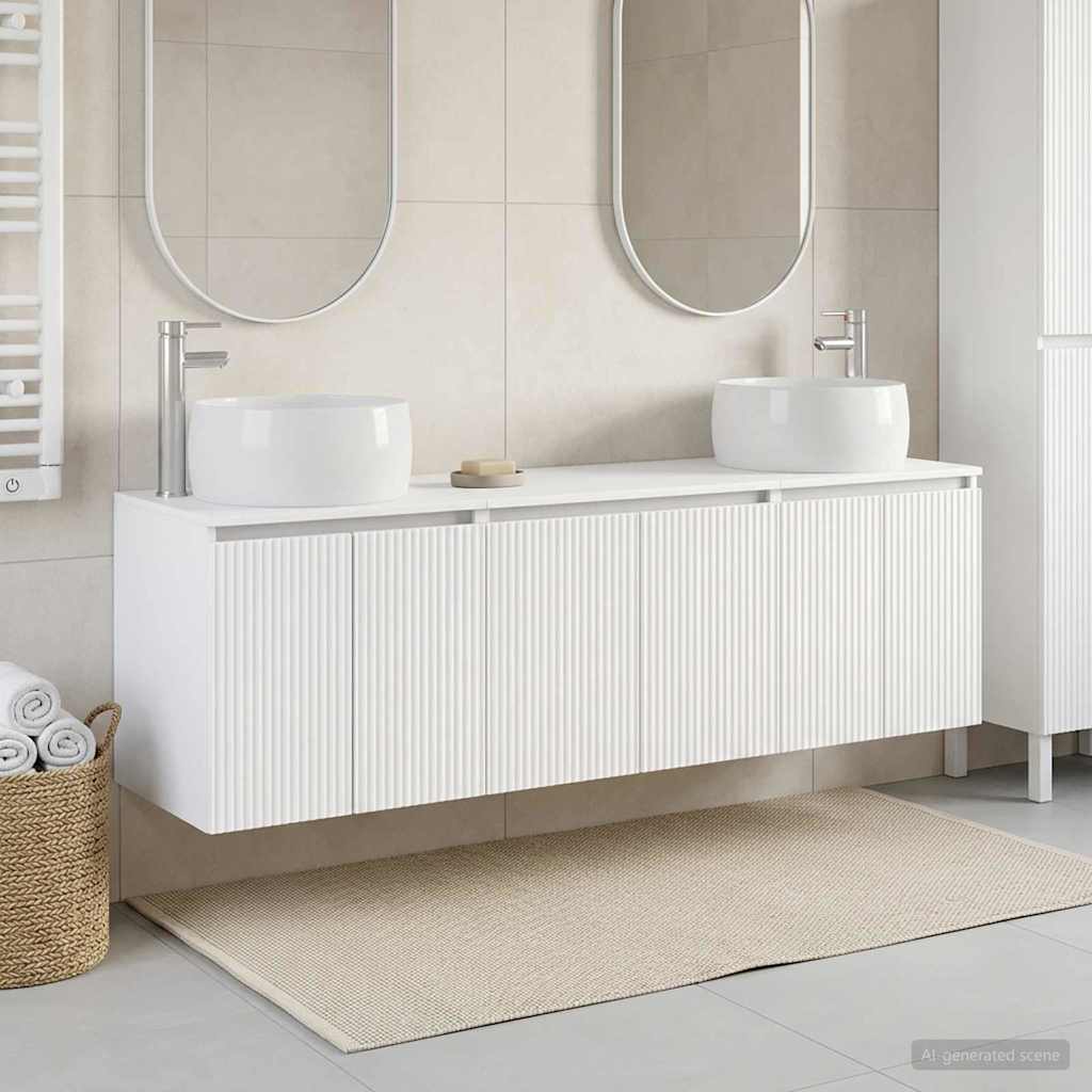 vidaXL Juego de Muebles de Baño 3 uds. Blanco 49,5 x 44,5 x 66 cm