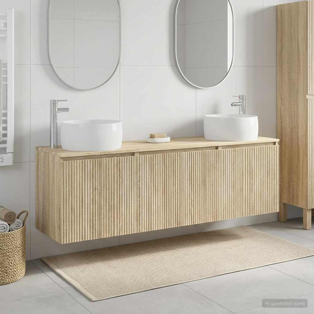 vidaXL Juego de Muebles de Baño 3 uds. Roble Sonoma
