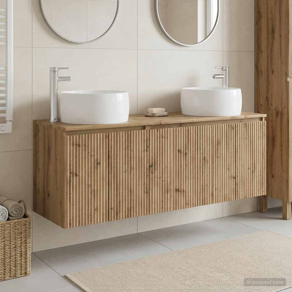 vidaXL Juego de Muebles de Baño 3 uds. Roble artisan