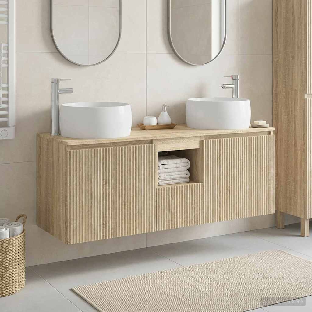 vidaXL Juego de Muebles de Baño 3 uds. Roble Sonoma