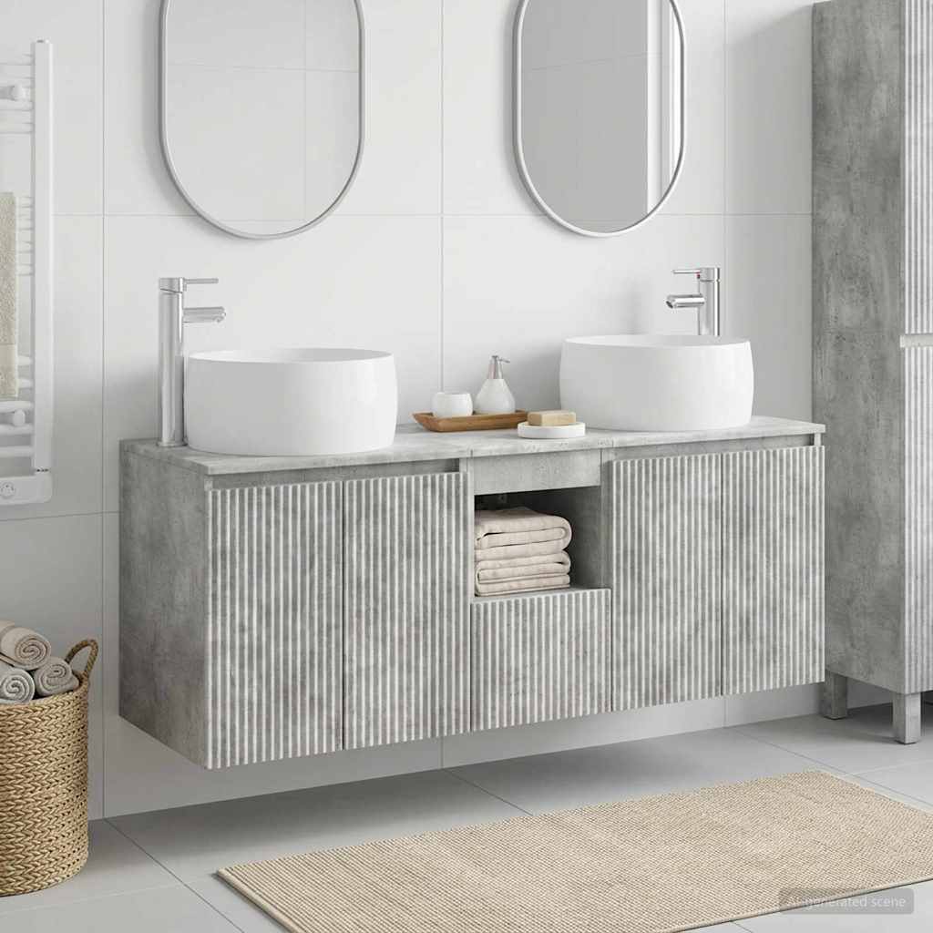 vidaXL Juego de Muebles de Baño 3 uds. Gris Hormigón