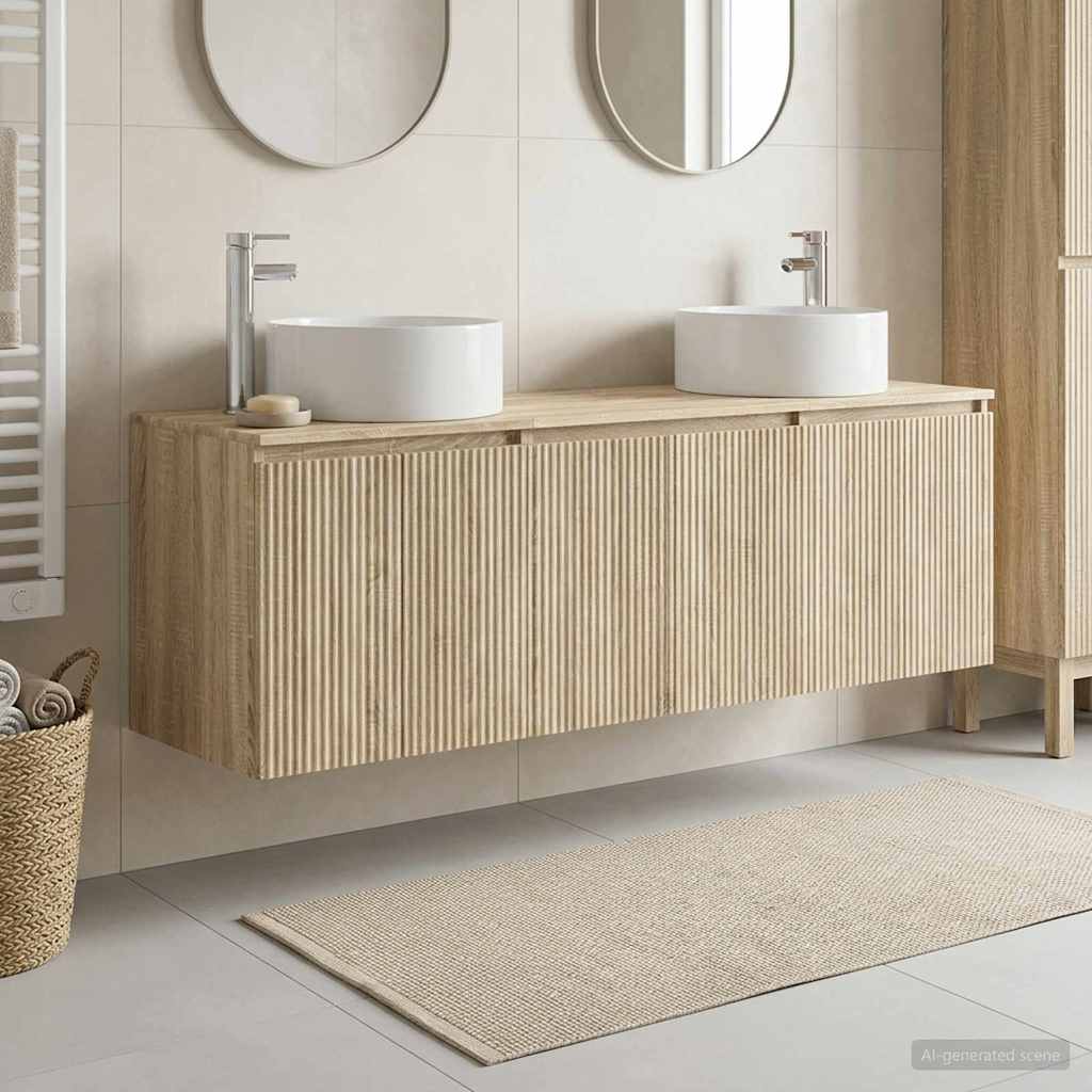 vidaXL Juego de Muebles de Baño 3 uds. Roble Sonoma