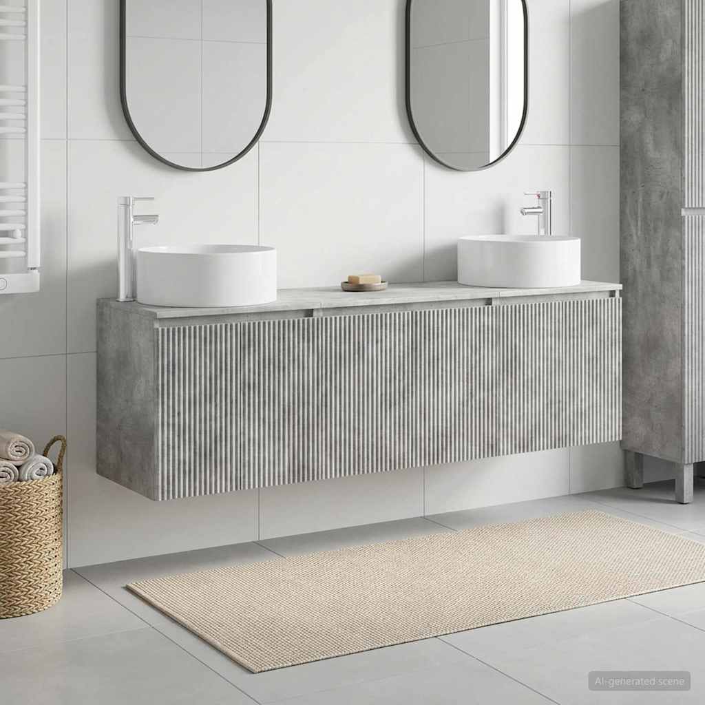 vidaXL Juego de Muebles de Baño 3 uds. Gris Hormigón