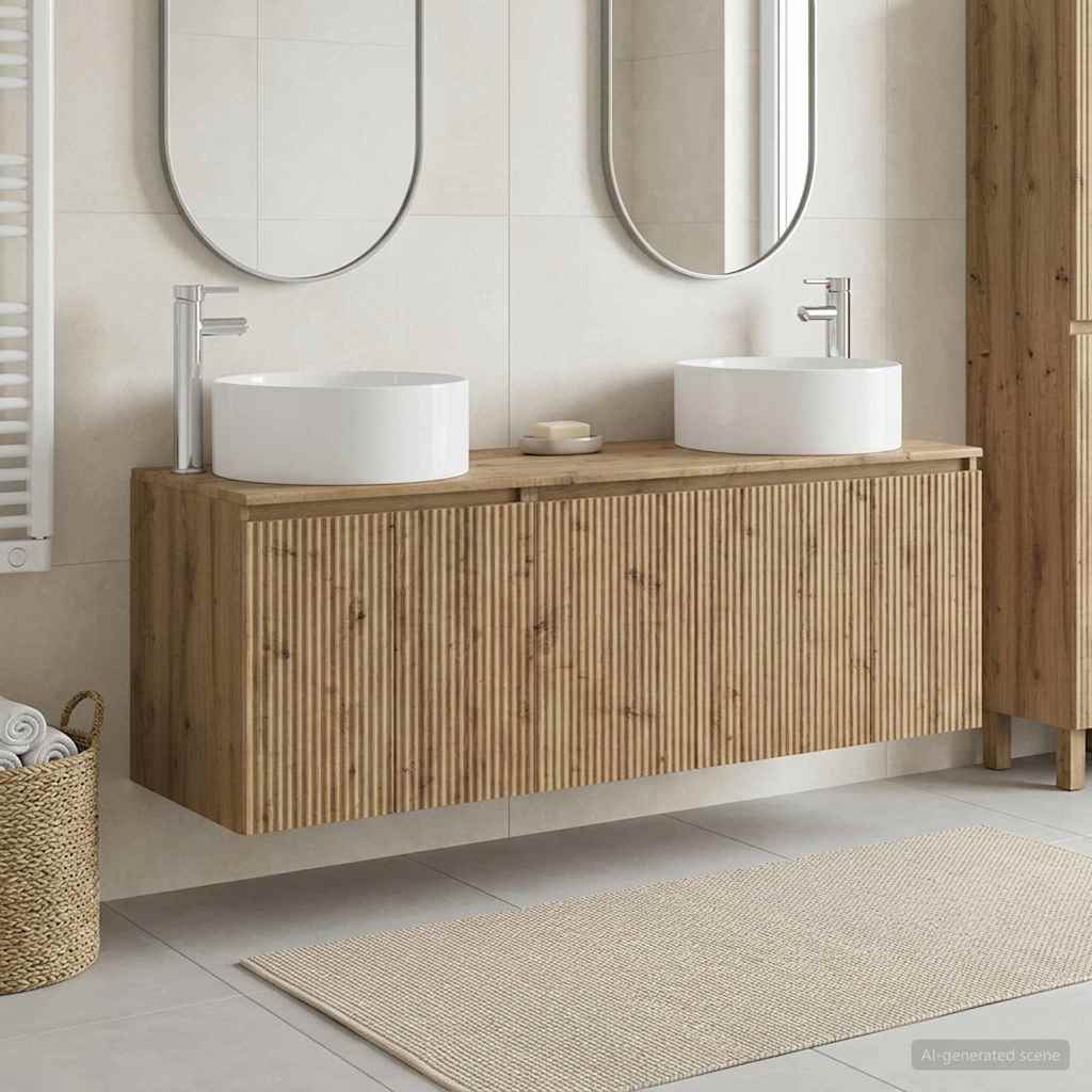 vidaXL Juego de Muebles de Baño 3 uds. Roble artisan