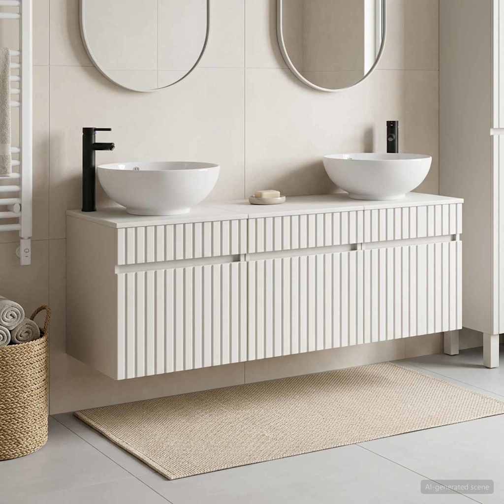 vidaXL Juego de Muebles de Baño 3 uds. Blanco 49 x 44,5 x 66,5 cm