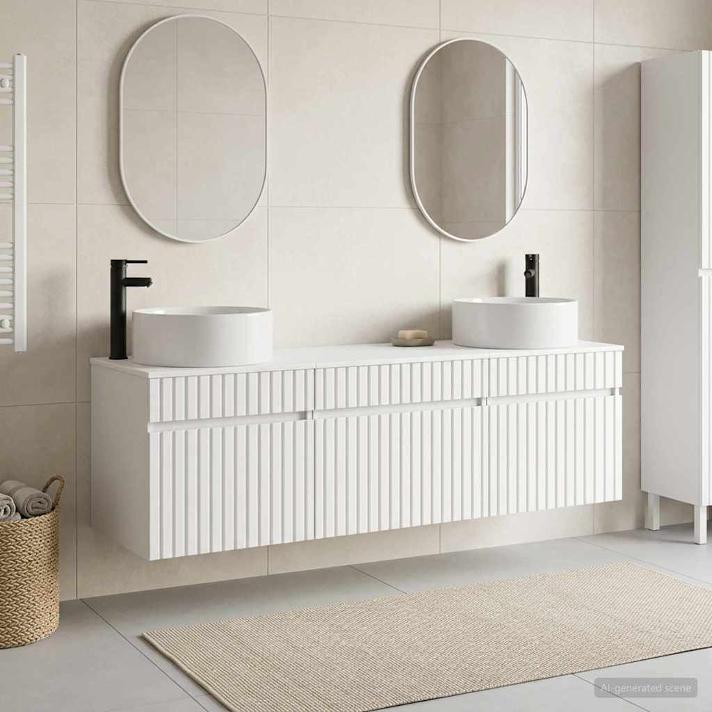 vidaXL Juego de Muebles de Baño 3 uds. Blanco 49 x 44,5 x 65,5 cm