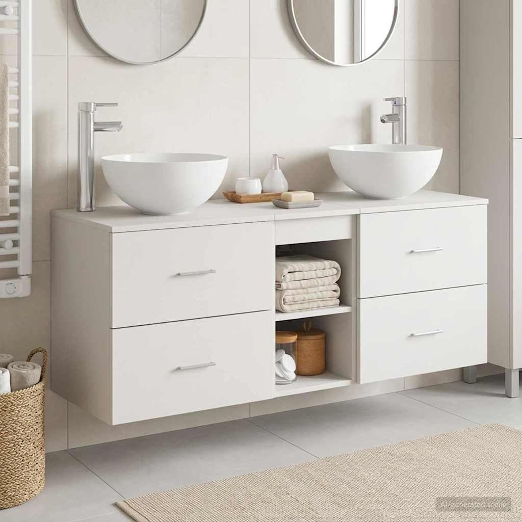 vidaXL Juego de Muebles de Baño 3 uds. Blanco 49,5 x 41 x 64,5 cm