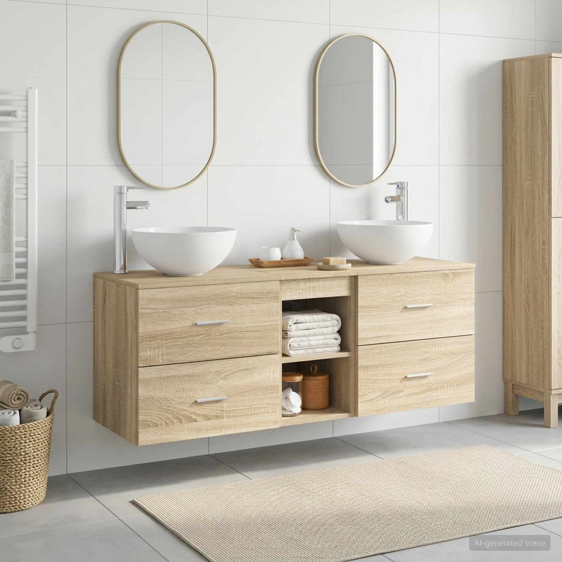 vidaXL Juego de Muebles de Baño 3 uds. Roble Sonoma