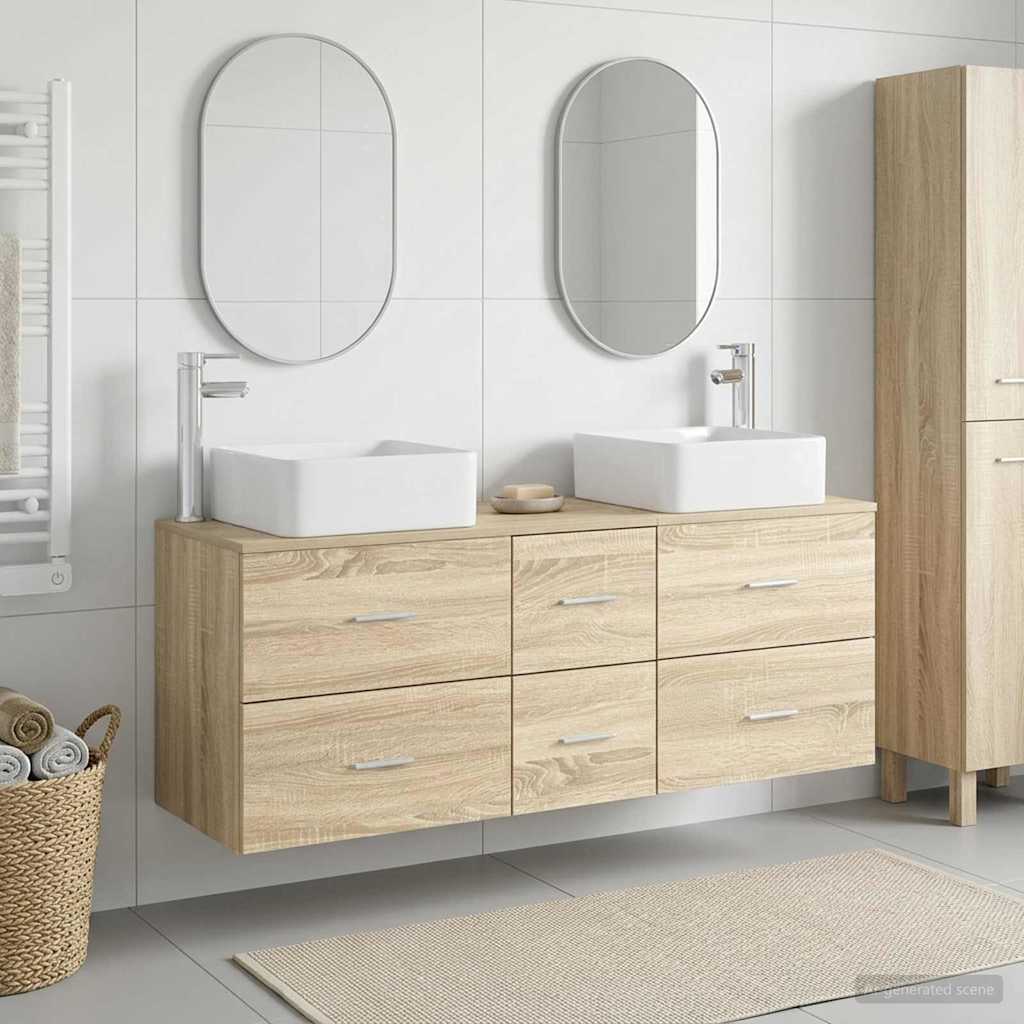 vidaXL Juego de Muebles de Baño 3 uds. Roble Sonoma 49,5 x 41 x 63 cm