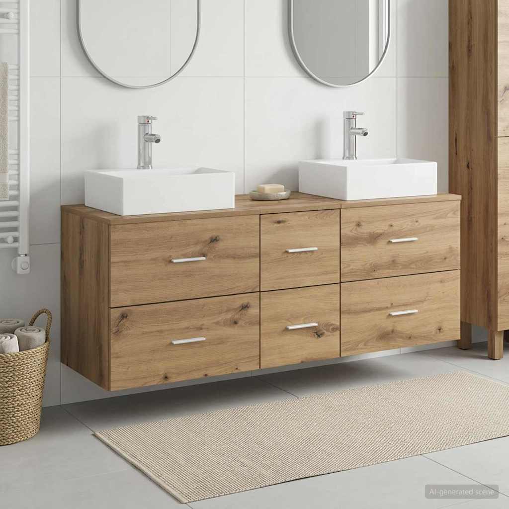 vidaXL Juego de Muebles de Baño 3 uds. Roble artisan