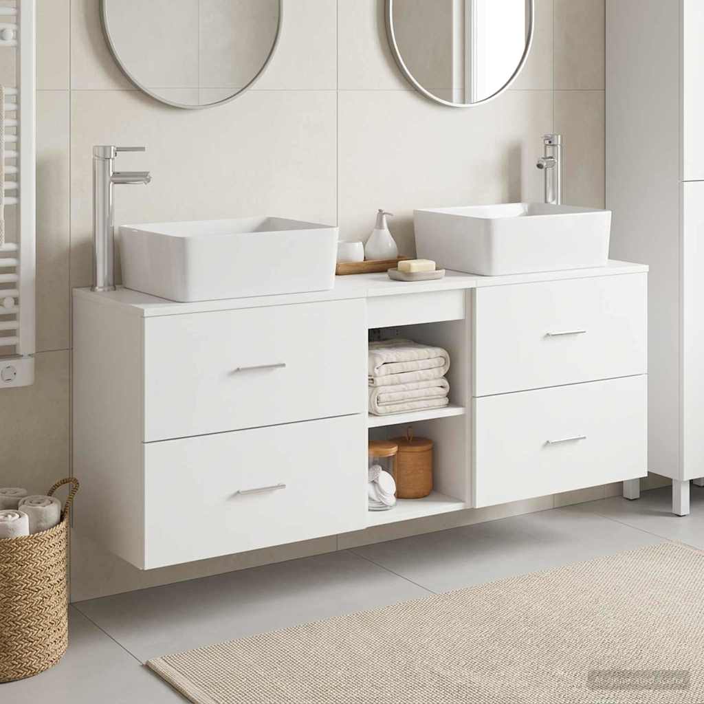 vidaXL Juego de Muebles de Baño 3 uds. Blanco 136 x 35 x 80 cm