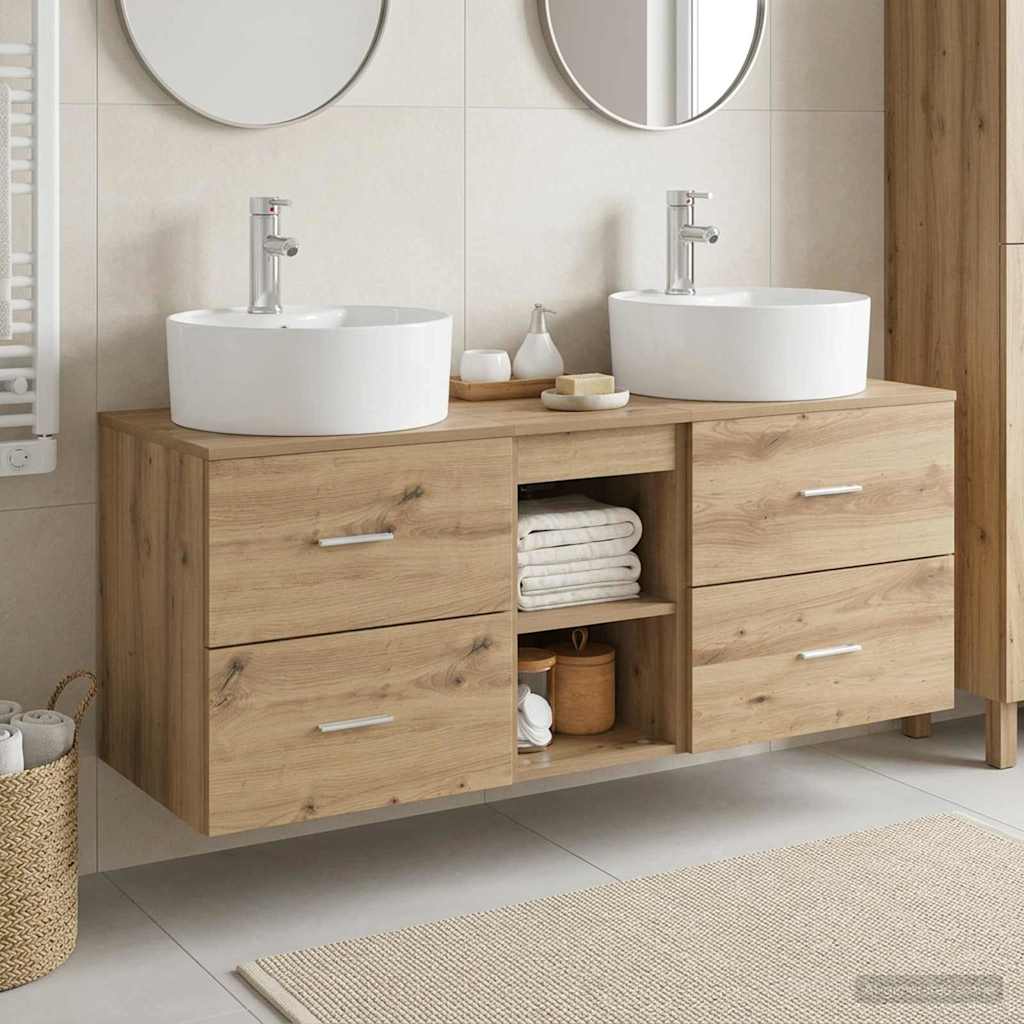 vidaXL Juego de Muebles de Baño 3 uds. Roble artisan