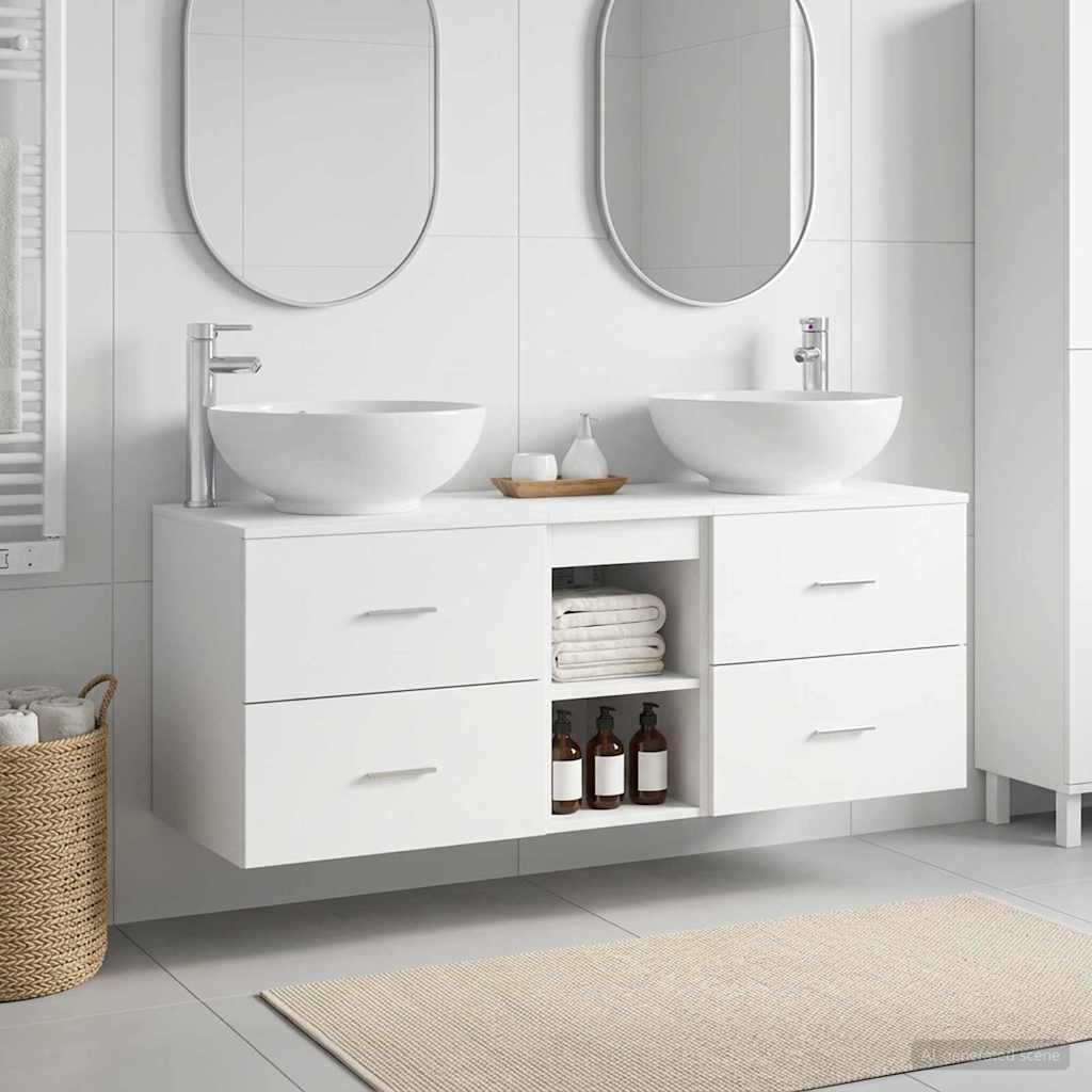 vidaXL Juego de muebles de baño 3 uds. Blanco 49,5 x 44,5 x 65 cm