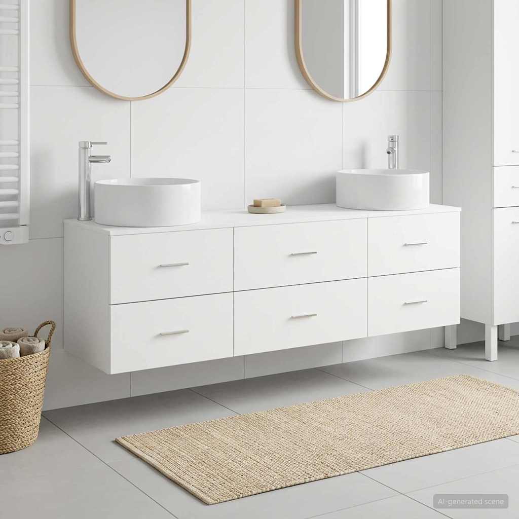 vidaXL Juego de muebles de baño 3 uds. Blanco 161.5 x 44.5 x 80 cm