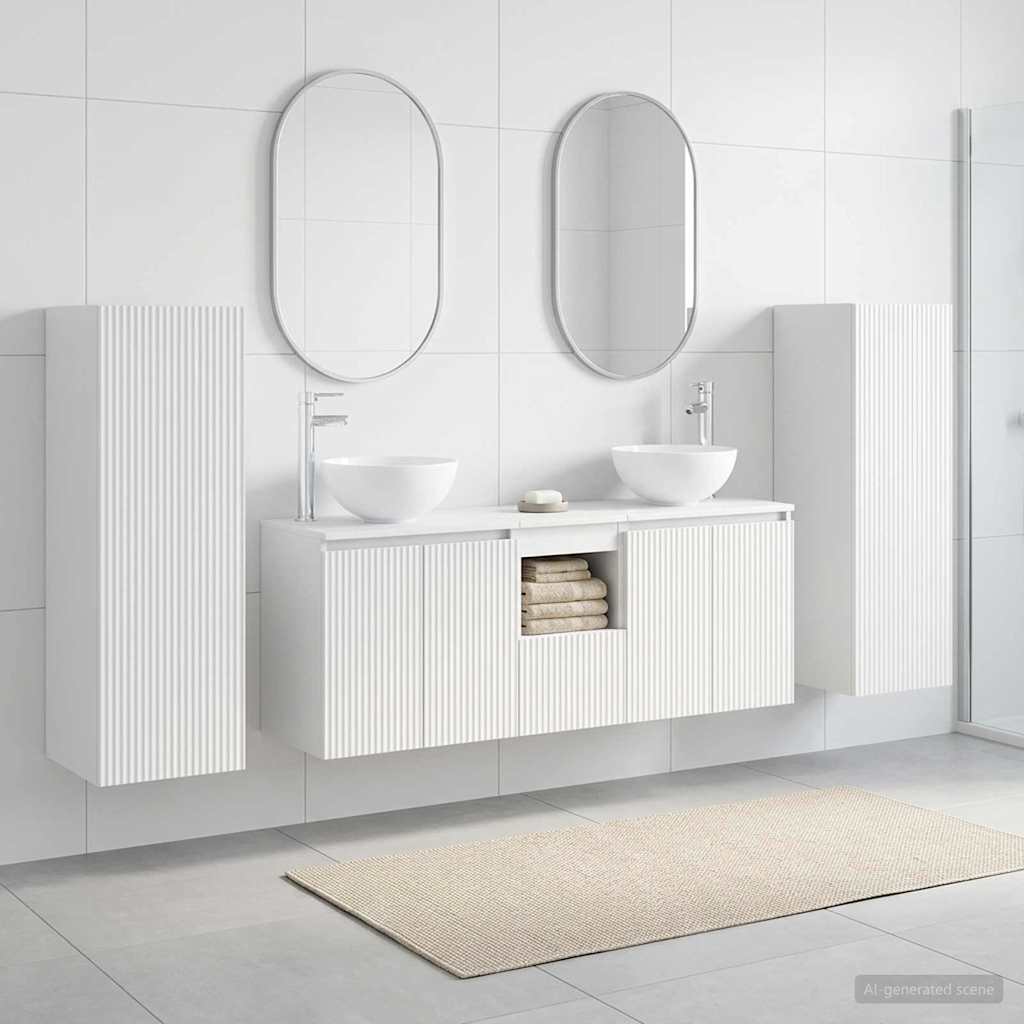 vidaXL Juego de muebles de baño 5 uds. Blanco 33 x 34,5 x 100 cm