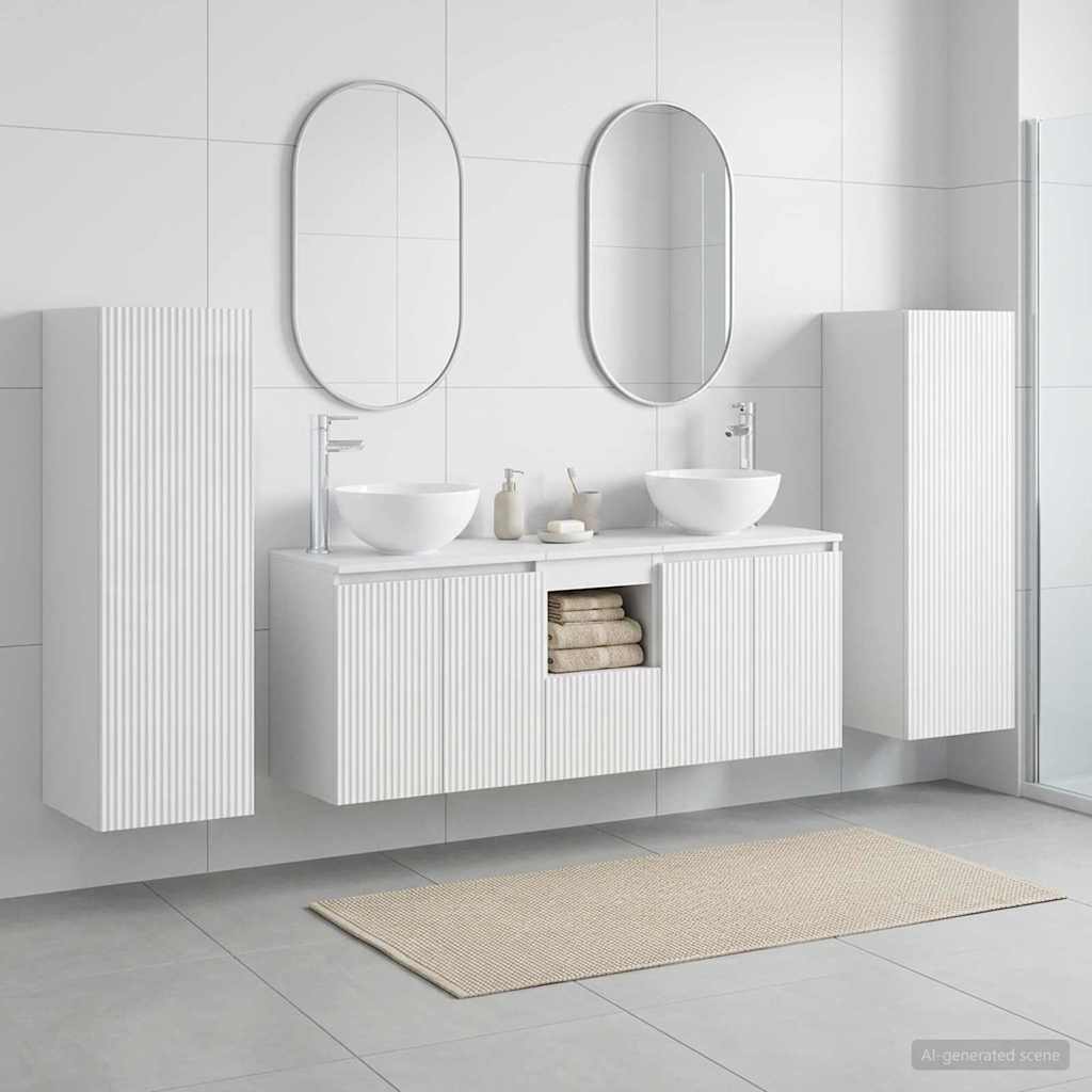 vidaXL Juego de muebles de baño 5 uds. Blanco Brillante