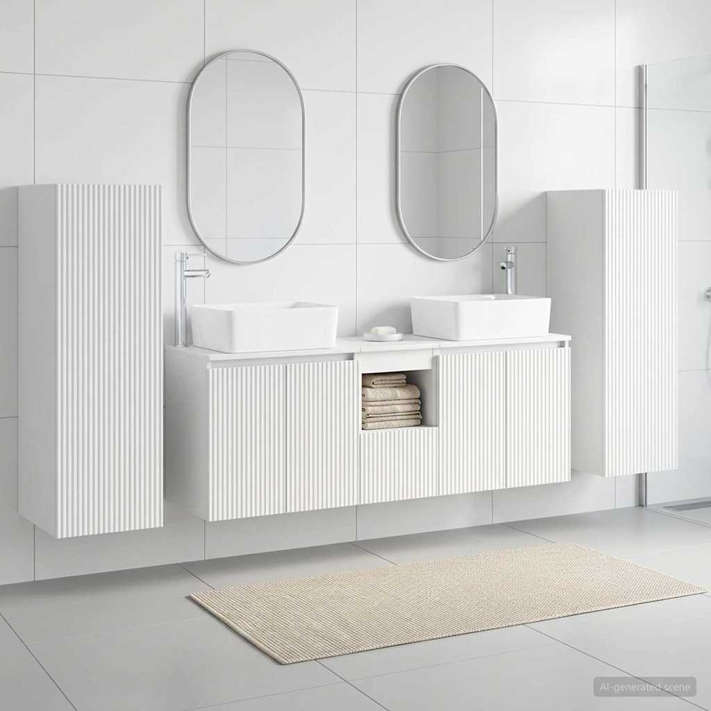 vidaXL Juego de muebles de baño 5 uds. Blanco 33 x 34,5 x 100 cm
