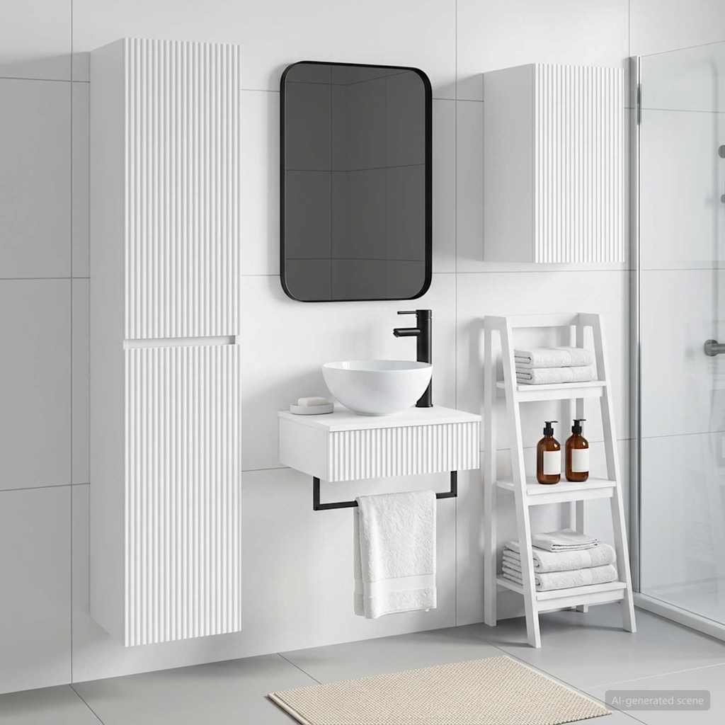 vidaXL Juego de muebles de baño 3 uds. Blanco 33 x 34,5 x 160 cm