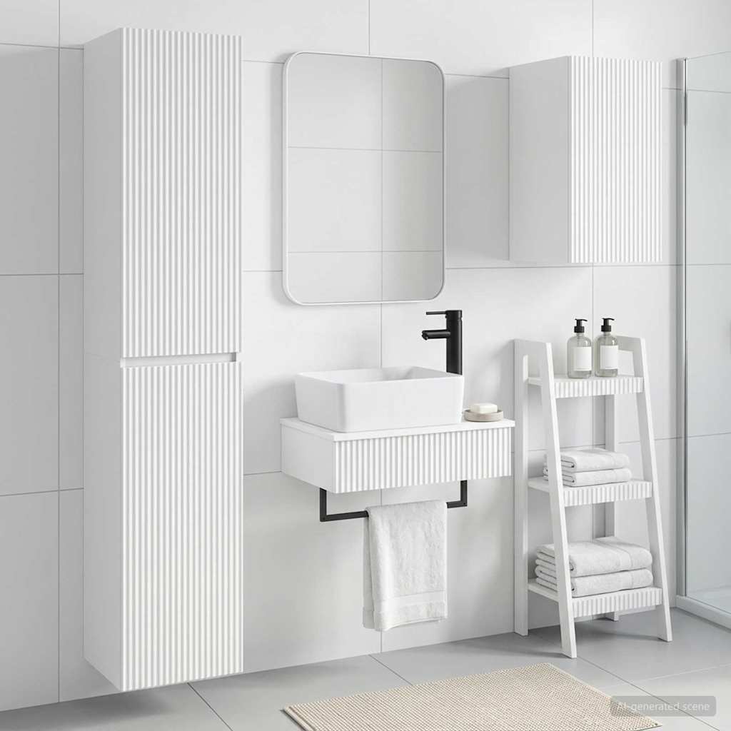 vidaXL Juego de muebles de baño 3 uds. Blanco 33 x 34,5 x 160 cm