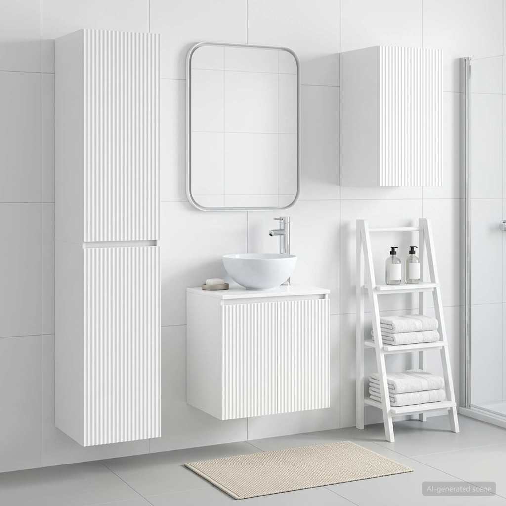 vidaXL Juego de muebles de baño 3 uds. Blanco 33 x 34,5 x 160 cm