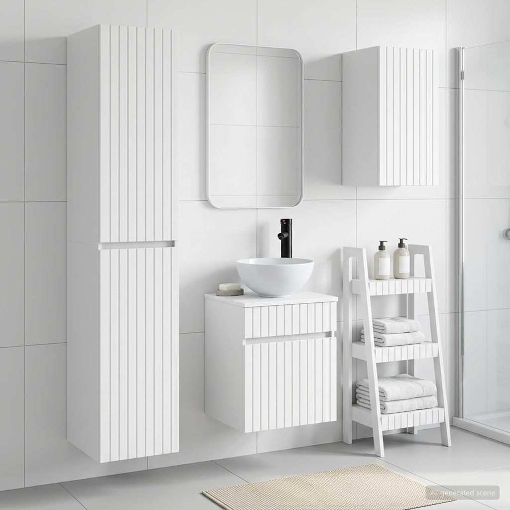 vidaXL Juego de muebles de baño 3 uds. Blanco 33 x 34,5 x 160 cm