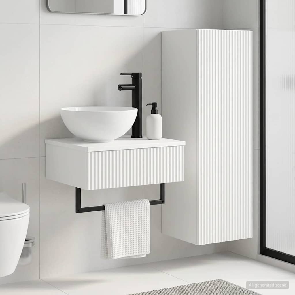 vidaXL Juego de muebles de baño 2 uds. Blanco 33 x 34,5 x 100 cm
