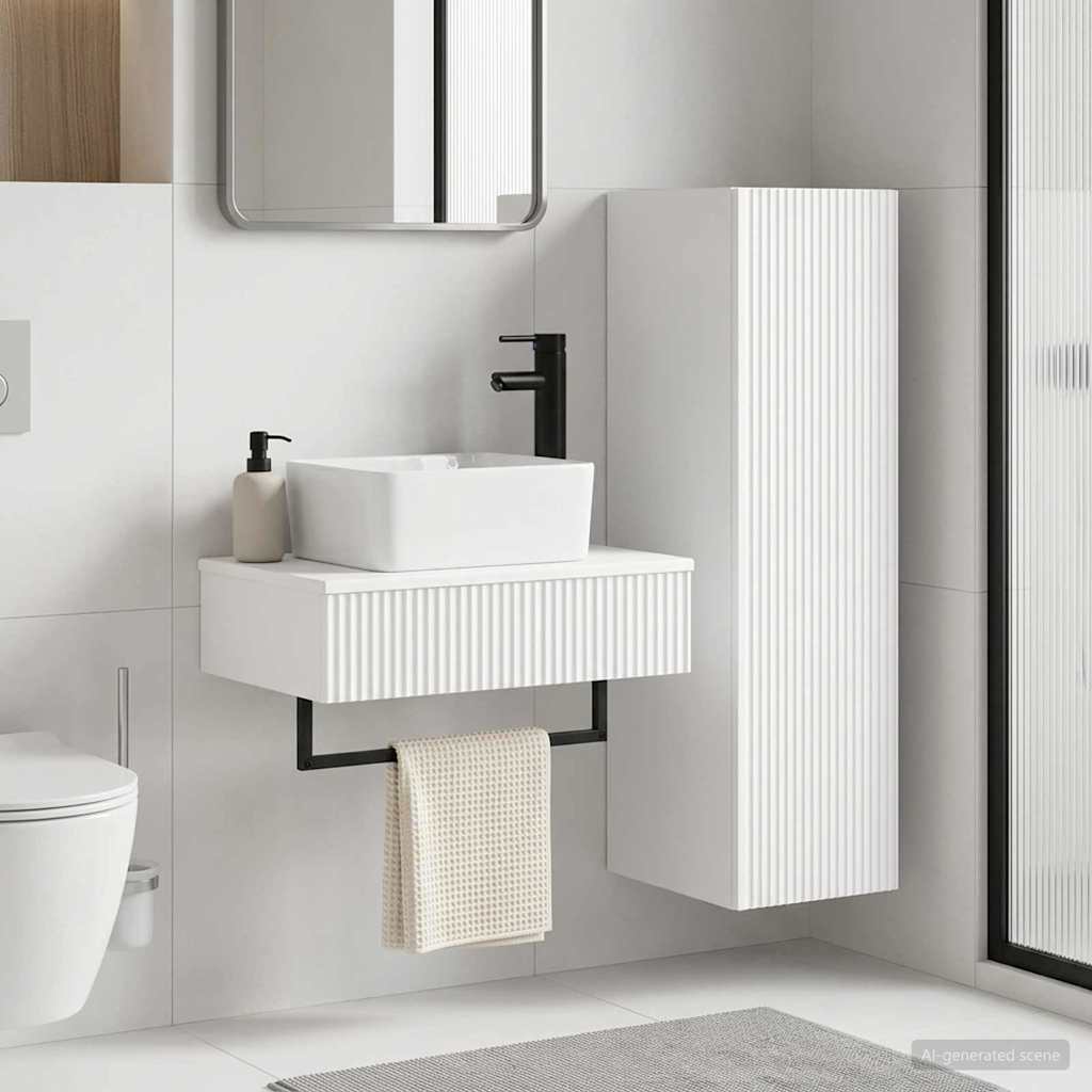 vidaXL Juego de muebles de baño 2 uds. Blanco 33 x 34,5 x 100 cm