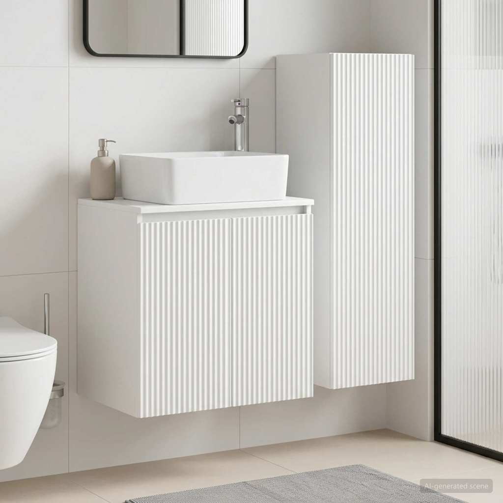 vidaXL Juego de muebles de baño 2 uds. Blanco 33 x 34,5 x 100 cm