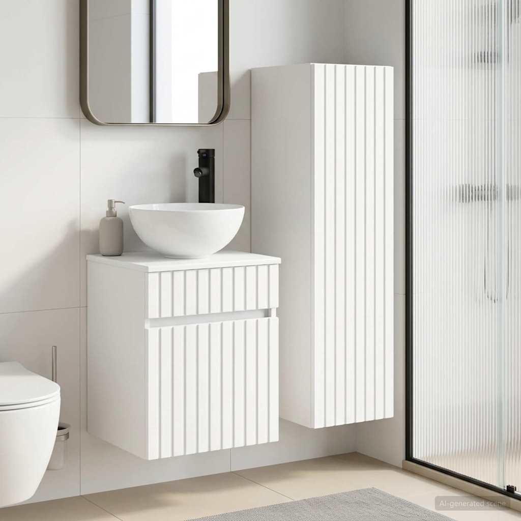 vidaXL Juego de muebles de baño 2 uds. Blanco 33 x 34,5 x 100 cm