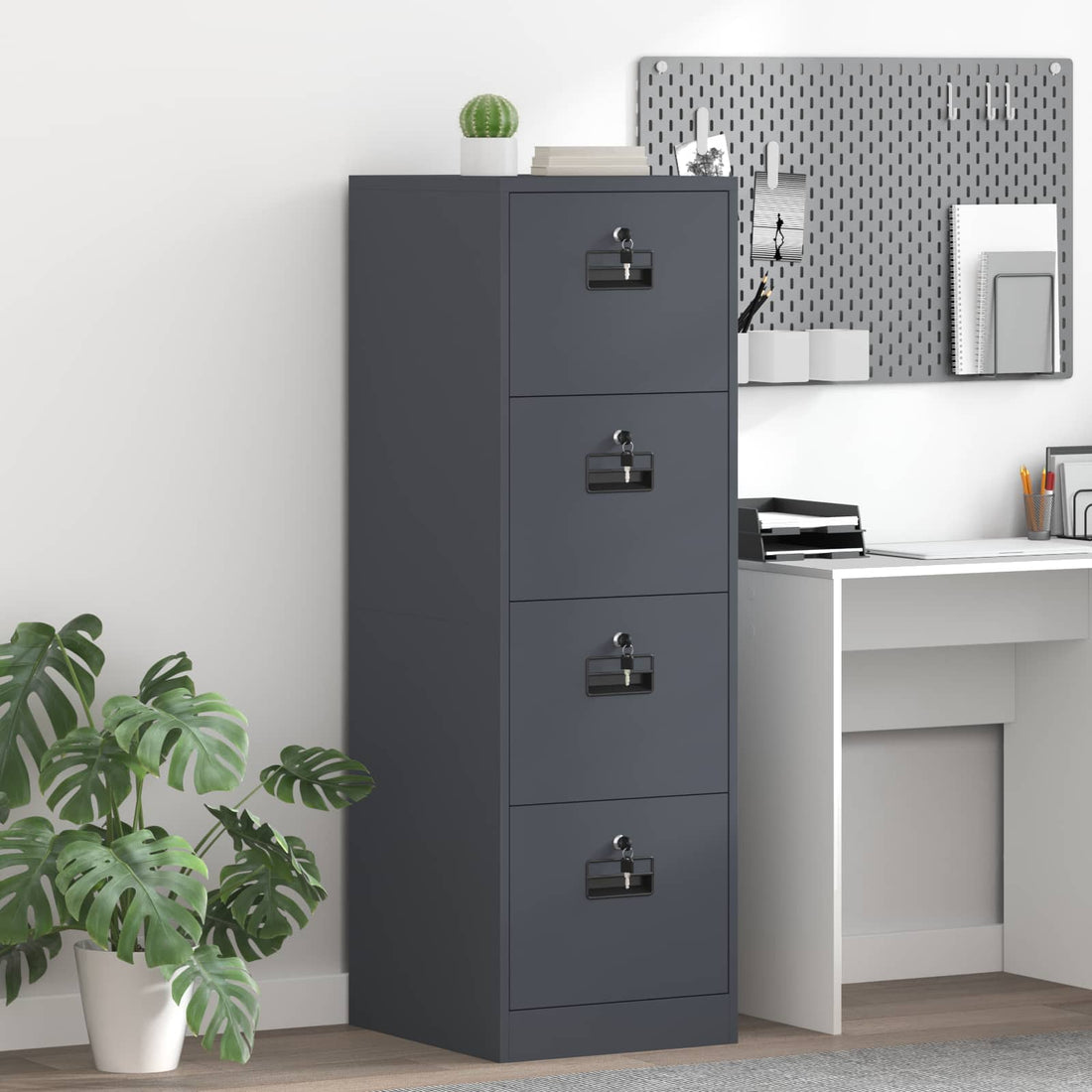 vidaXL Mueble archivador con cajón Antracita 44 x 50 x 139 cm