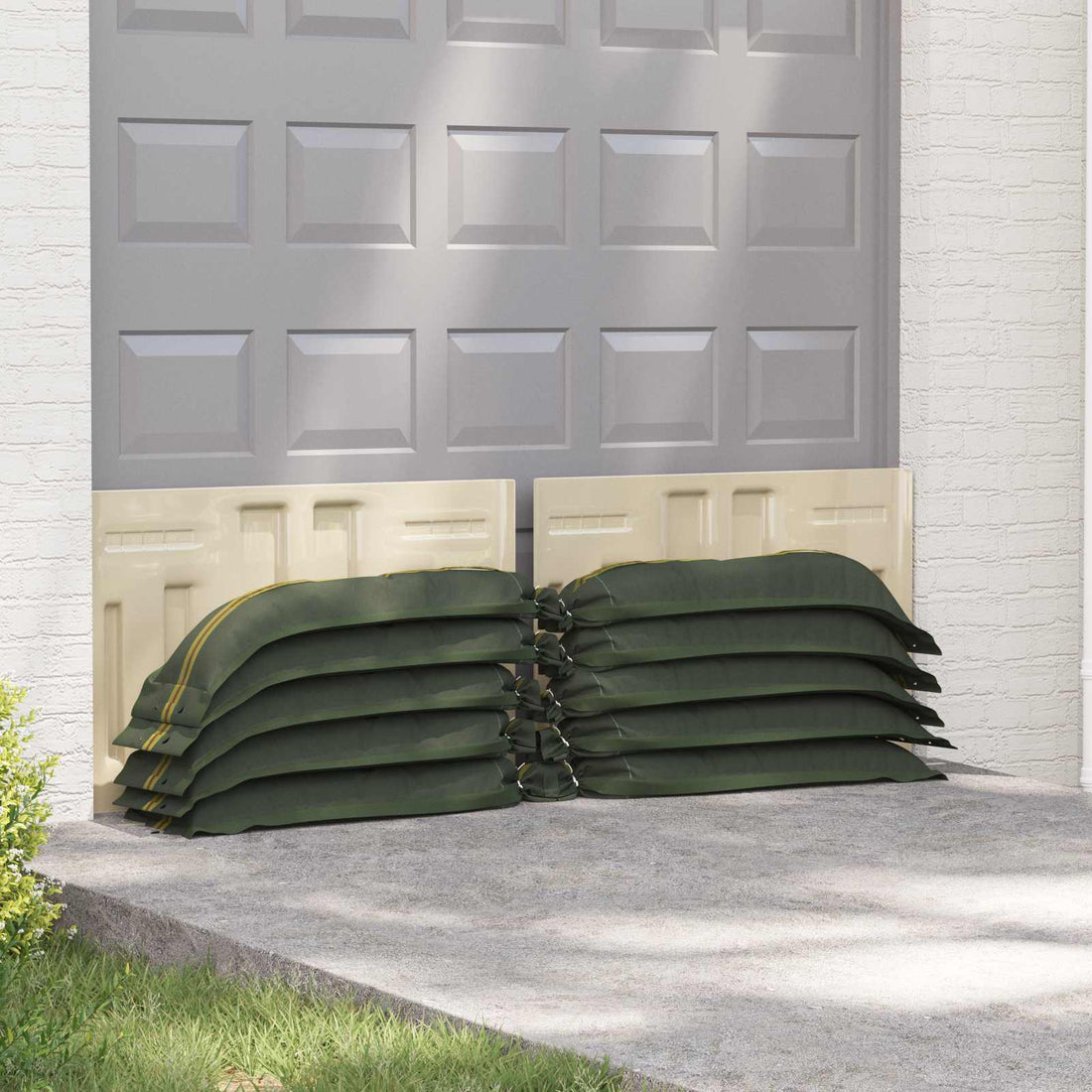 vidaXL Sacos de arena 50 uds. Verde oscuro 100 x 25 cm HDPE