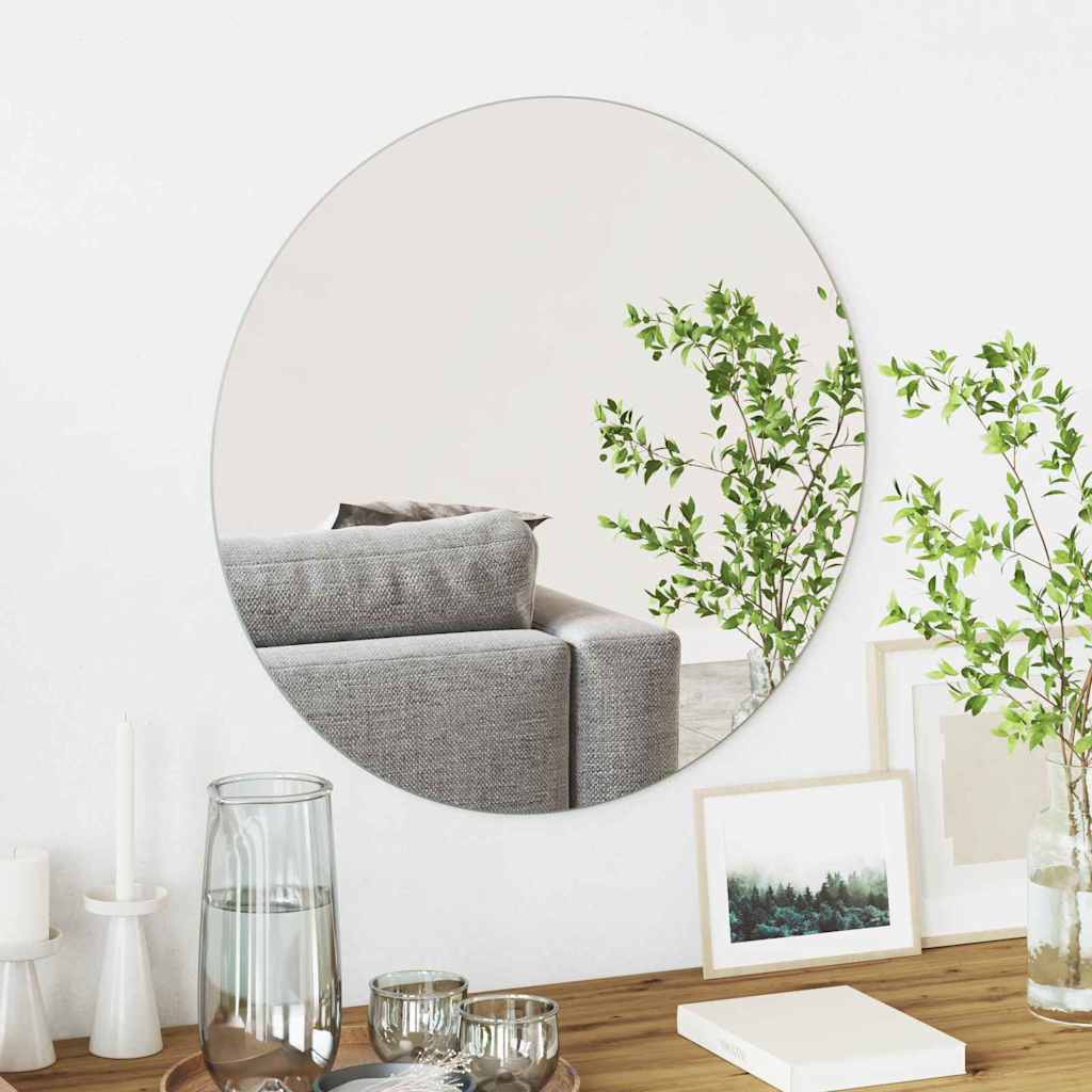 vidaXL Espejo de pared Redondo Ø 60 cm vidrio templado