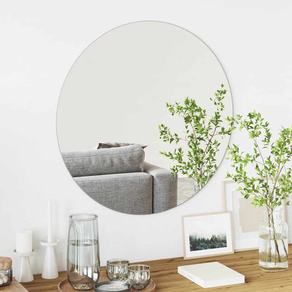 vidaXL Espejo de pared Redondo Ø 70 cm vidrio templado