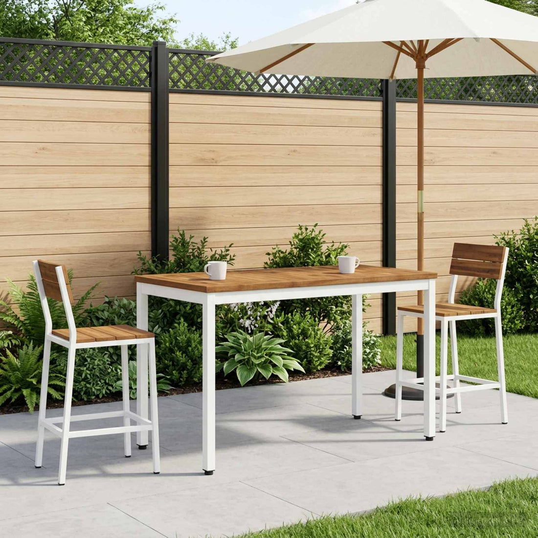 vidaXL Mesa de centro Natural y Blanco 50 x 100,5 x 45 cm