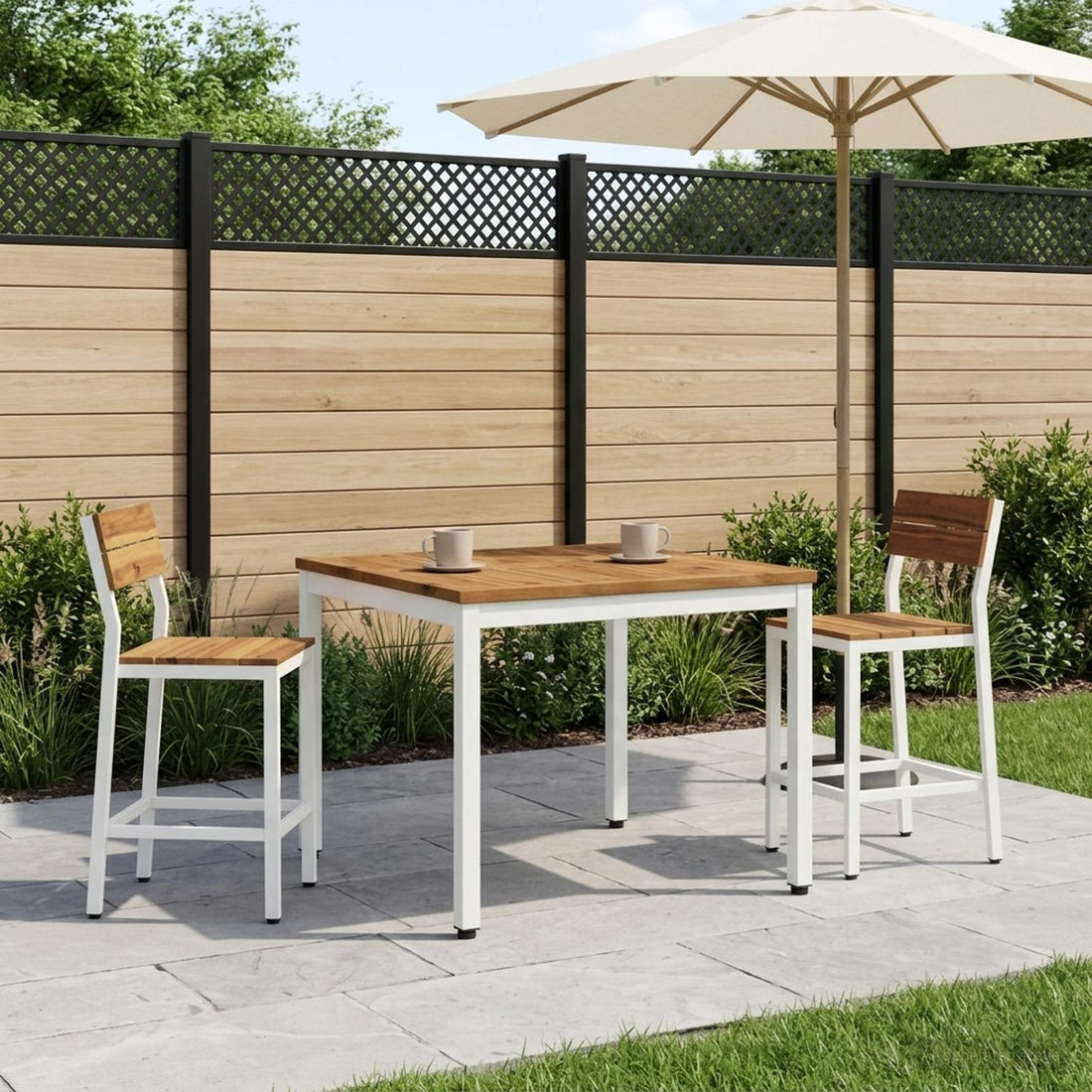 vidaXL Mesa de centro Natural y Blanco 80 x 80,5 x 45 cm