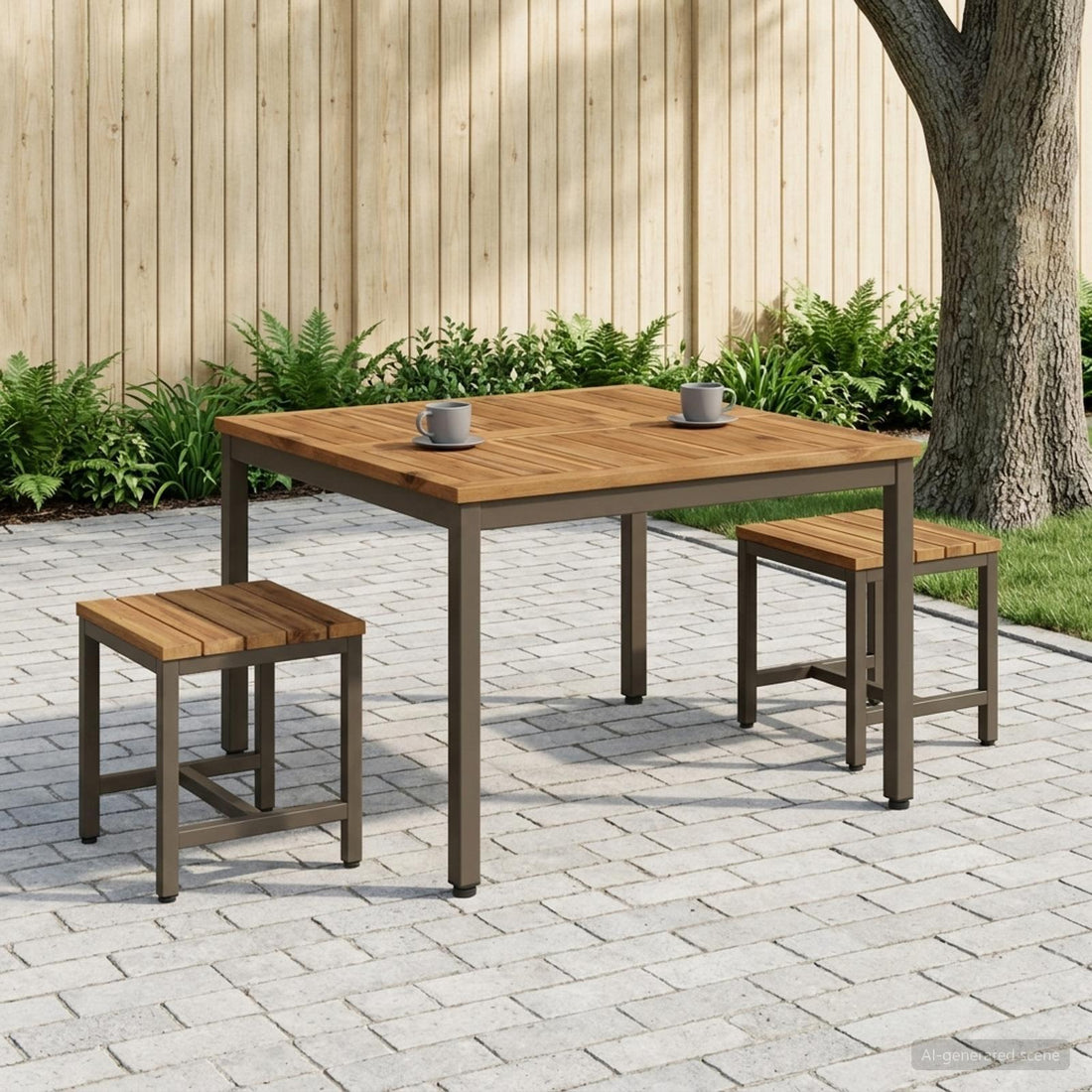 vidaXL Mesa de centro Natural y Café 80 x 80,5 x 45 cm