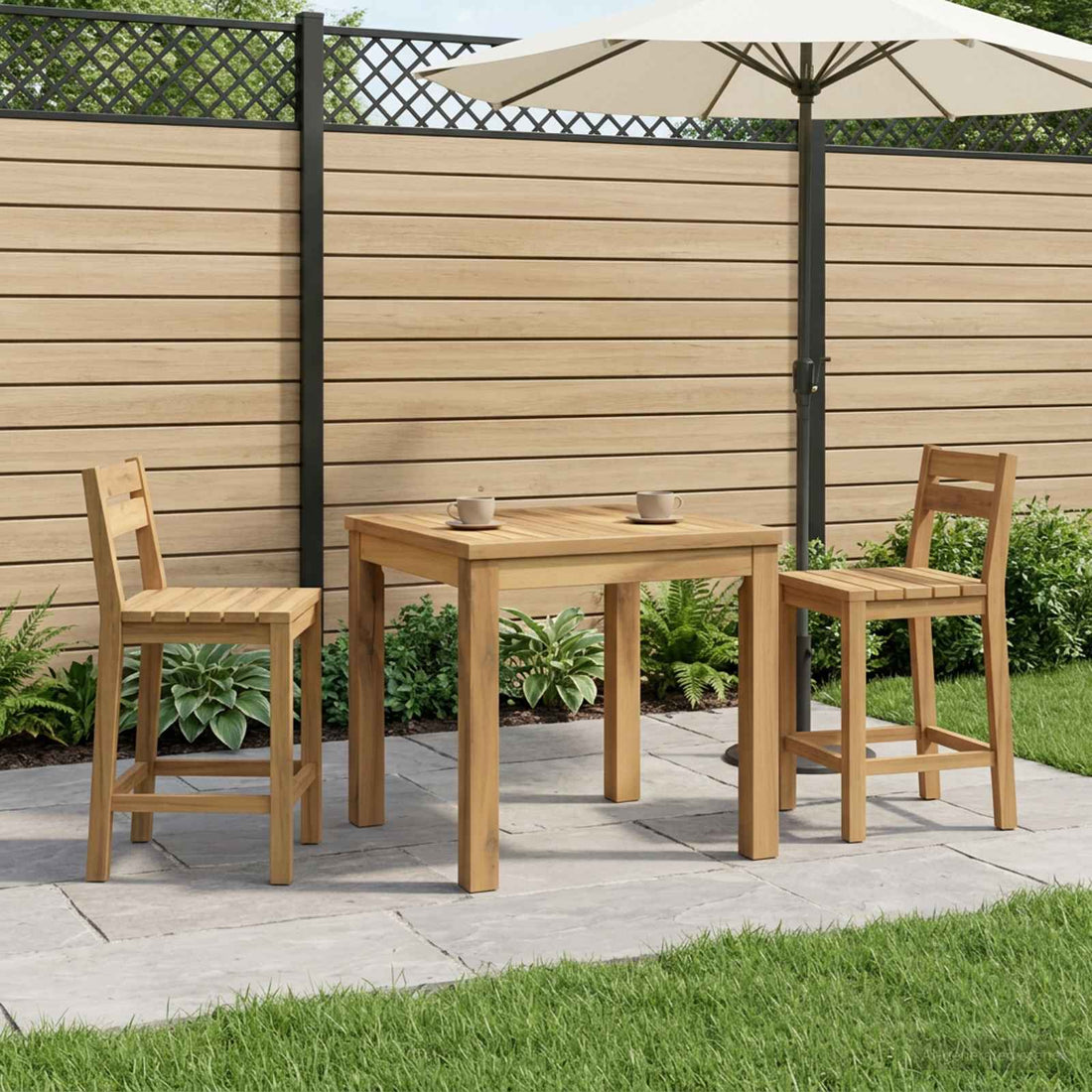 vidaXL Mesa de centro Blanco 50 x 48,5 x 36 cm Madera de Acacia Sólida