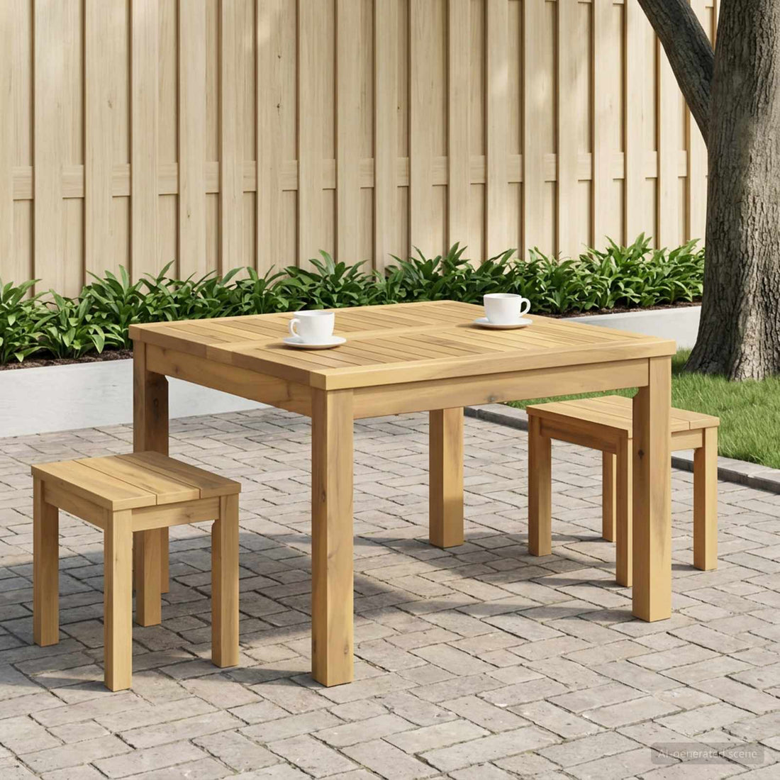 vidaXL Mesa de centro Blanco 60 x 60,5 x 36 cm Madera de Acacia Sólida