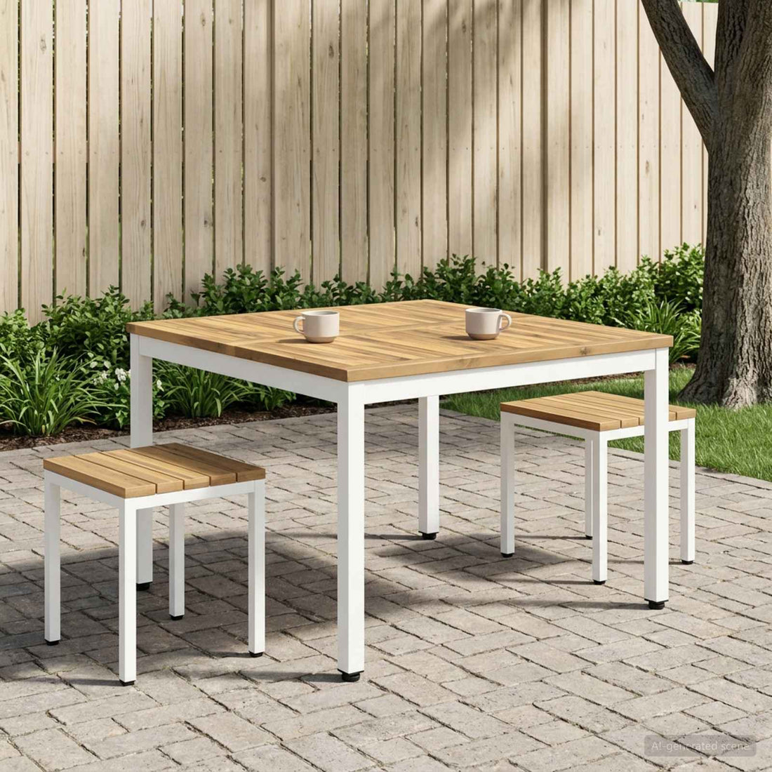 vidaXL Mesa de centro Blanco 100 x 100,5 x 45 cm
