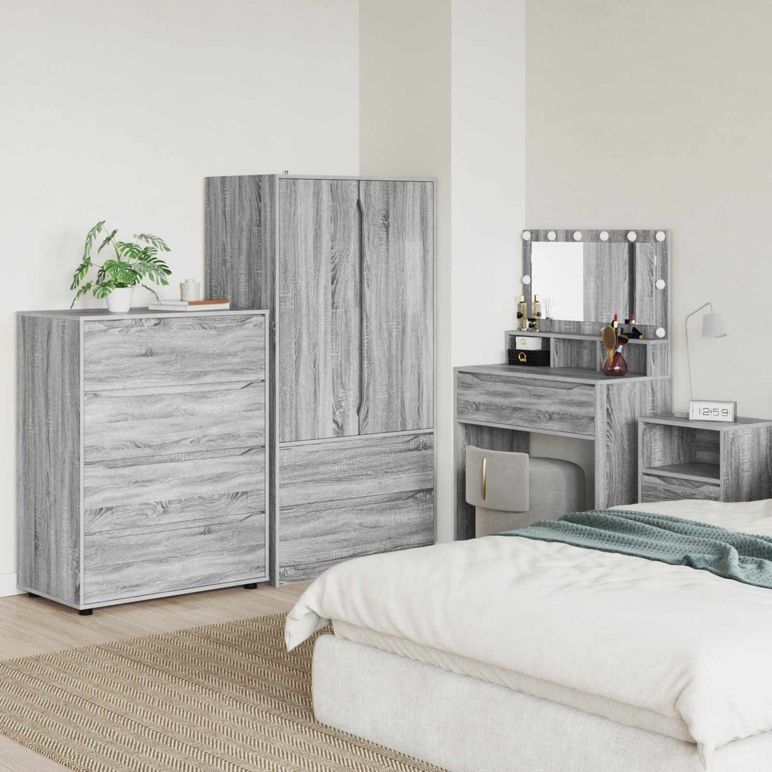 vidaXL Armarios de Almacenamiento 80 x 48 x 105 cm Gris Sonoma