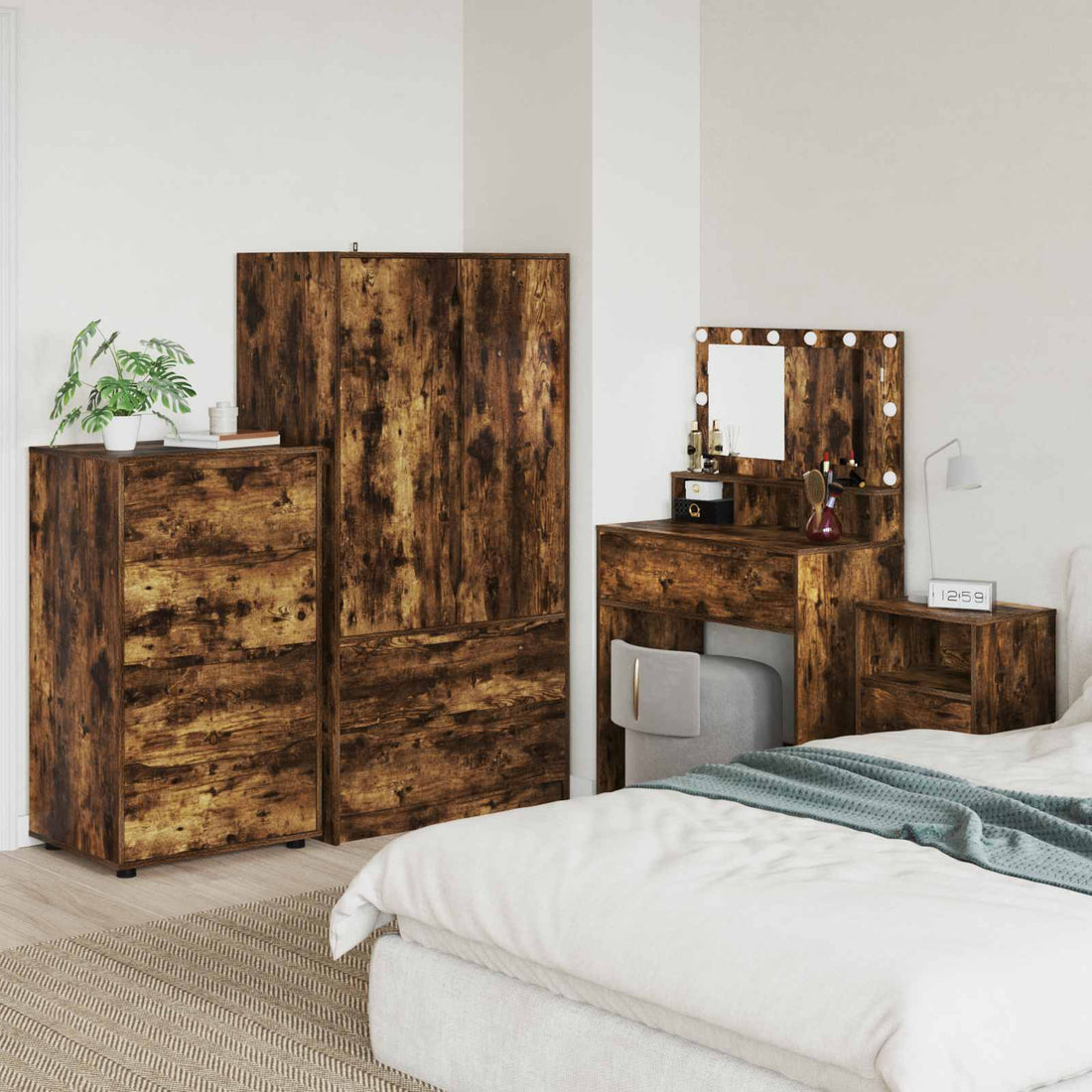 vidaXL Armarios de Almacenamiento 60 x 48 x 105 cm Roble ahumado